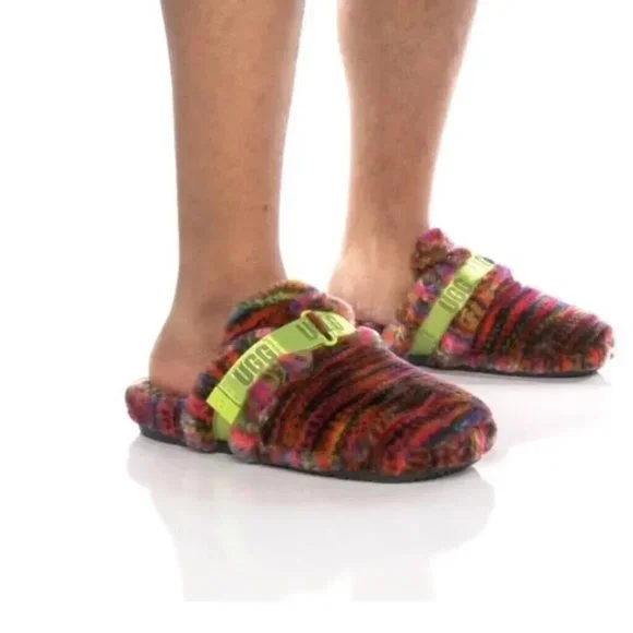 UGG | Shoes | Ugg Fluff It Pixelate Faux Fur Mens Slides  display picture 3